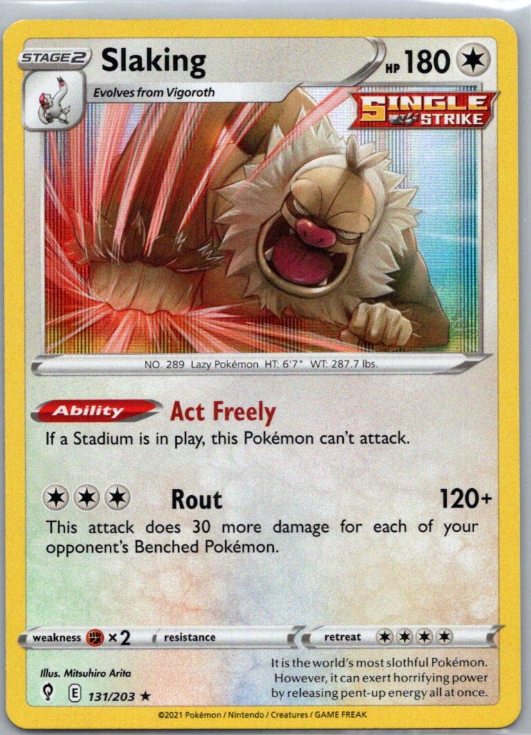 Pokemon TCG Slaking 131/203 Evolving Skies Holo NM