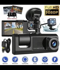 HD 1080P Car Dual Lens Dash Cam Front/Rear/Inside Video Recorder Camera G-sensor