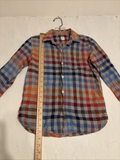 GAP Kids Boys Multi-Color Plaid Flannel Button Down Shirt Size L 10 Regular