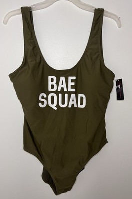 No Boundaries Girls XL/XG (15-17) Olive One Piece Swimsuit BAE SQUAD