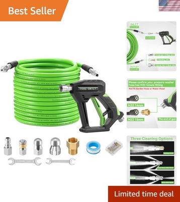 #ad Complete 50 Foot Drain Cleaner Kit: 3600 PSI Nozzles amp; Washer Gun for Efficiency $62.49