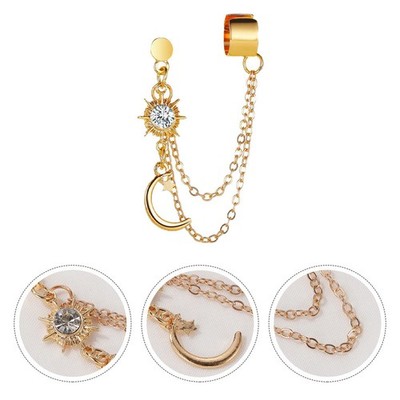 1pc Retro Ohrohr-Ohrclip Einteilige Ohrringe kreative Dekoration (golden)