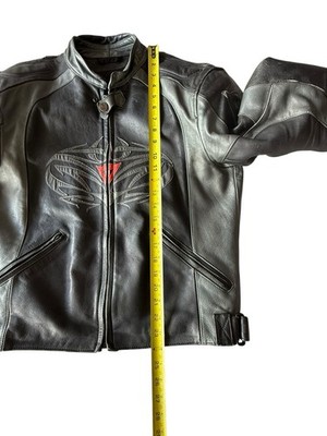 VTG Dainese Leather Moto Jacket SZ EU52/US42 Black Armor Padded