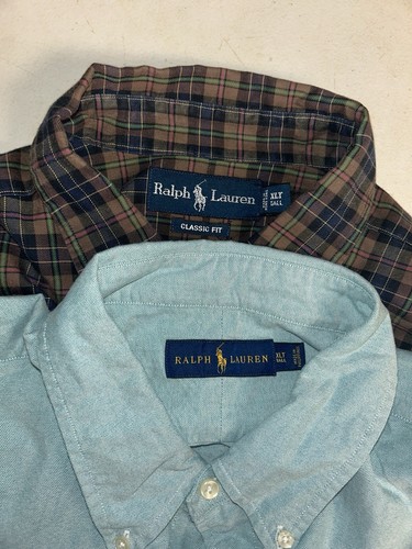 2 Stück Polo Ralph Lauren Herren Button Down Hemd Größe XLT Blau Braun 896 - Bild 4 von 6