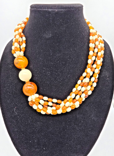 Vintage 1987 Avon “Cosmopolitan” Multi-Strand Beaded Statement Necklace 80s Glam