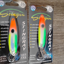 2 - MICHIGAN STINGER STINGRAY SPOONS (UV Veggie) NIP