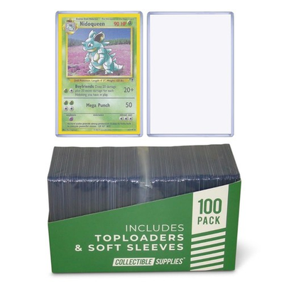 #ad 3x4 toploaders with clear sleeves combo pack for trading cards 100 ct $24.77