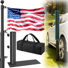 Tailgate Flag Pole with Tire Mount, 20 FT Heavy Duty Portable Flag Pole Kit for
