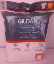 Gildan Mens 3 Pack White Cotton Crew Neck T Shirts Size M - New.       68 
