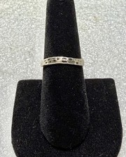 925 Sterling Silver Hammered Texture, Wavy Design Band Ring Size 7