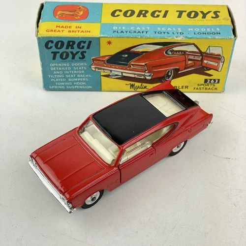 Vintage Boxed Corgi Toys 263 Martin Rambler Sports Fastback
