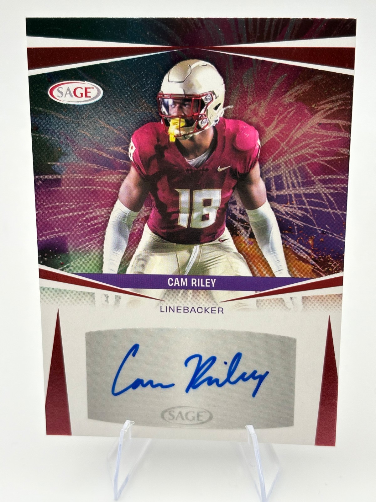 Cam Riley 2025 SAGE Auto RC Rookie Florida State Seminoles A-CM2