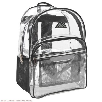 Summit Ridge Clear Backpack - Black: Water-Resistant Dome Design