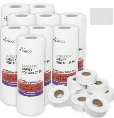 Perco White Garvey 2216 Pricing Labels for Garvey 22-66/22-77/22-88 Two Line