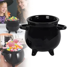 MAGICLULU Witches Cauldron Ceramic Candy Jar Mini Halloween Treat Bucket 