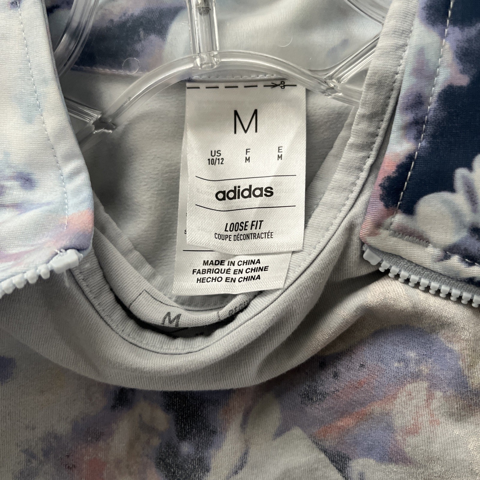 Adidas Girls Sz M full zip Up Jacket Pastels/Floral thumbnail 3