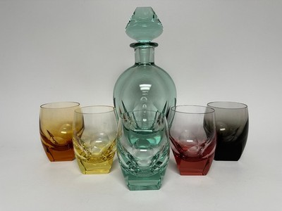 Moser Bar Six Piece Set - Decanter Whiskey Water Tumbler Double Old Fashioned