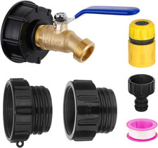 IBC Tote Hose Adapter 275-330 Gallon IBC Tote Water Tank Fittings, 3/4" NPT to 3