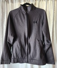 Men's Under Armour Medium Fleece Lined Full Zip-Up Jacket Gray EUC