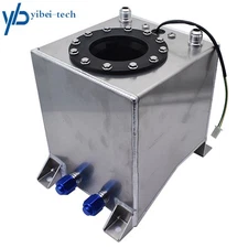 2.5 Gallon 9.5L Fuel Cell Tank Aluminum Racing Drift with Level Sender Silver