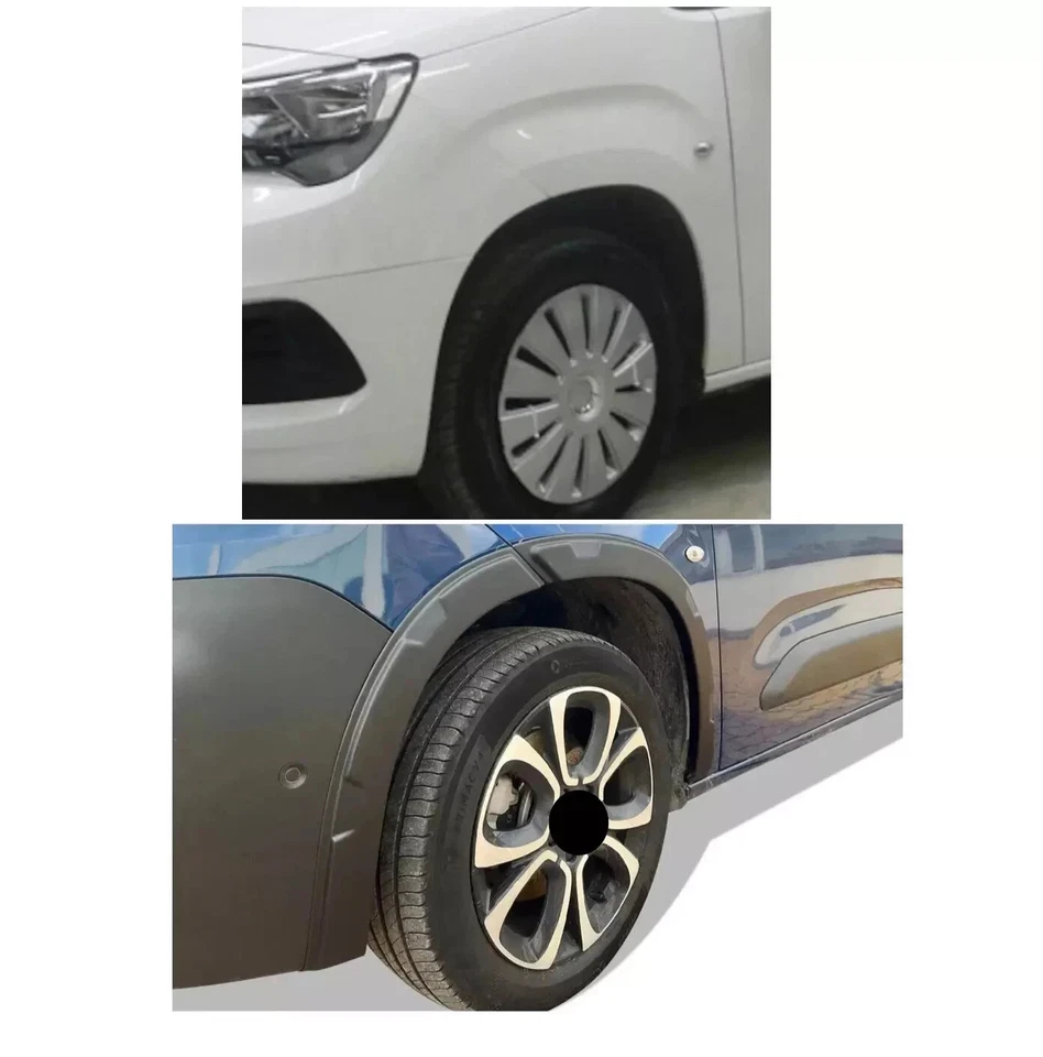 For VAUXHALL COMBO E 2018 Onwards FENDER FLARE WHEEL ARCH EXTENSION TRIM 8 PCS Foto 2 de 4