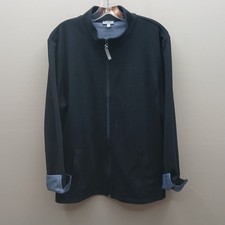 T by Talbots Everyday Full Zip Jacket Athleisure Activewear Gym Black Size XL