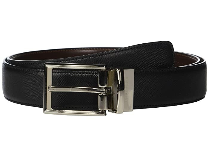 Мужской ремень для платья из черной текстурированной кожи PERRY ELLIS размер 30 4990₽