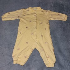 Sesame Street Big Bird One Piece Boys 3-6 Months Yellow Embroidered Sleeper