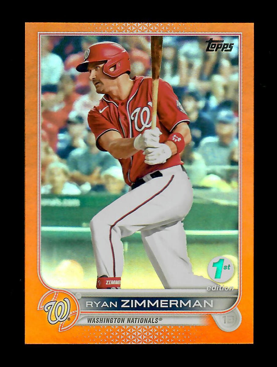 Ryan Zimmerman 2022 Topps 1st Edition Washington Nationals #296 Orange 03/75