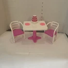Vintage 1990 Barbie Party Time Happy Birthday Doll Chairs & Table Mattel #7552