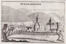 Purkersdorf St. Pölten Lower Austria Copper Engraving Antique Print Vischer 1672