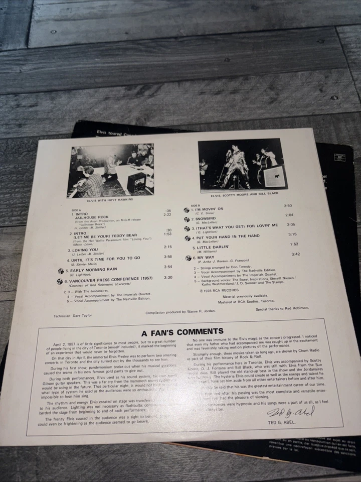 Elvis - A Canadian Tribute - 12” Vinyl Record LP - 1978 RCA 1st Gold Complete VG - Image 3 of 4