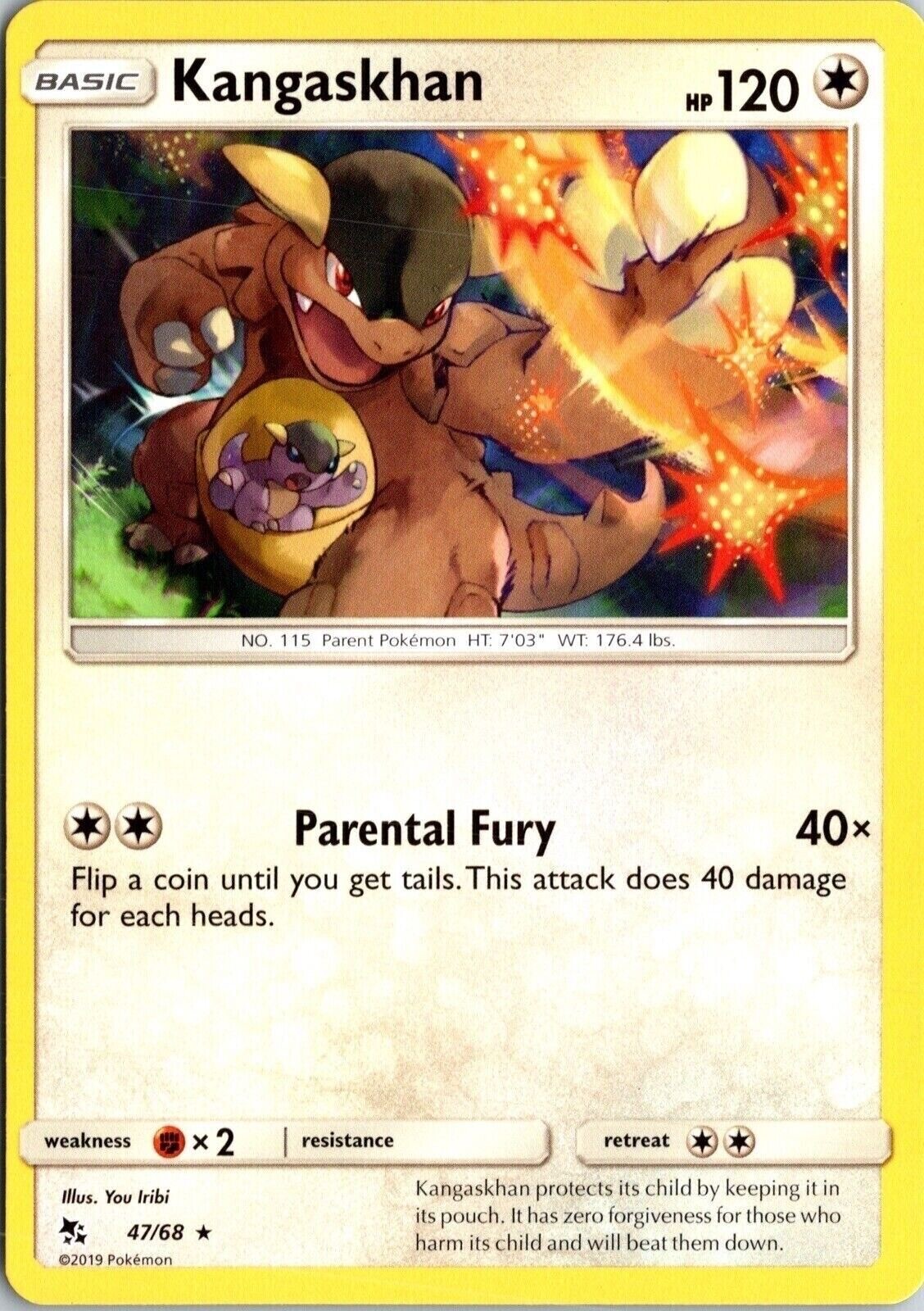 Kangaskhan Hidden Fates 47/68 Rare 2019 Pokemon Card TCG CCG