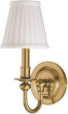 Hudson Valley Beekman Wall Sconce - Aged Brass with Off-White Shade
