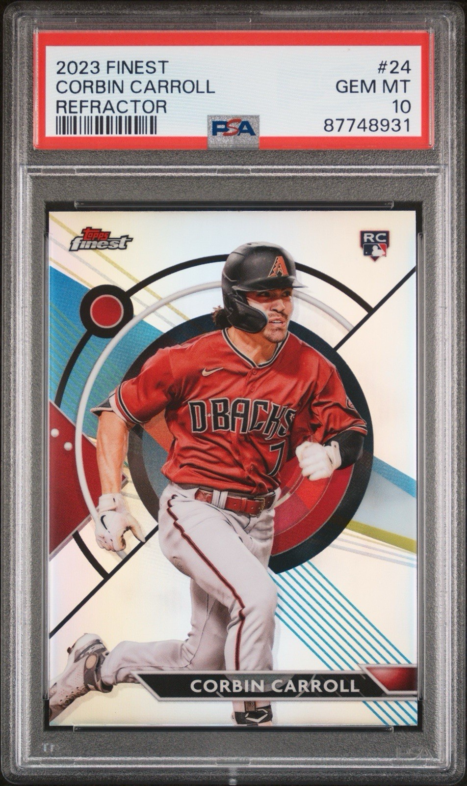 2023 Finest Refractor #24 Corbin Carroll RC PSA 10 GEM MINT