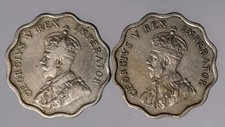 1934 Cyprus 1/2 Piastre Coins (2) George V KM#20
