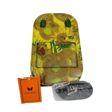Monarque Van Gogh Sunflowers Floral Crossbody Clutch Sling Zip Purse Bag Pockets