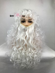 Novoe Postuplenie Kosplej Santa Pariki Dlinnye Vyushiesya Pricheski Belogo Cveta S Usami Ebay