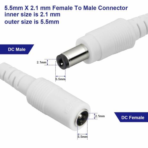 60ft Power Extension Cable 2.1mm x 5.5mm for CCTV DVR Wireless WiFi IP Camera - Picture 2 of 2