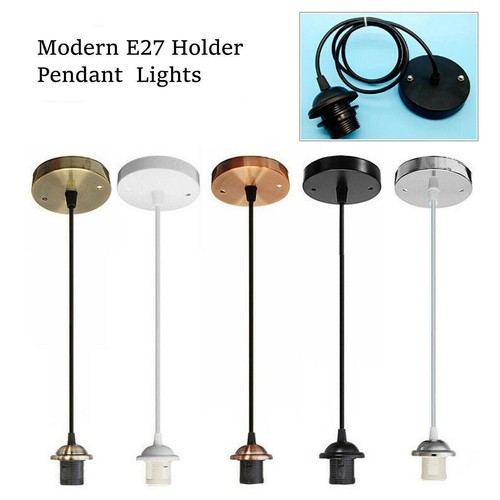 Pendant Light Fitting Ceiling Rose E27 Holders Hanging Lighting Suspension Set - Picture 1 of 27