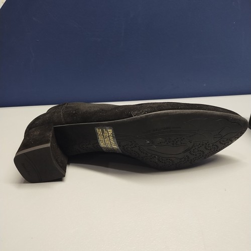 BeautiFeel GIA Pumps Womens Size 9.5 Black Suede Round Toe Block Heel Slip On - Picture 6 of 14