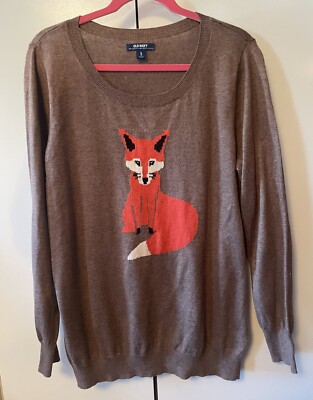 Old Navy Women's Fox Sweater Brown XL