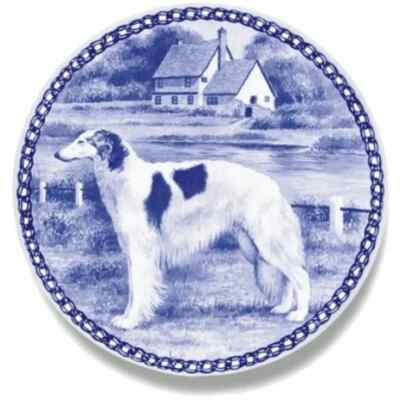barsoi borzoi windhund Porzellan teller figur hund dish dog plates 6