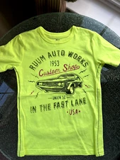 RUUM Boys "Best "T" Ever" Bright Green, Size 7/8