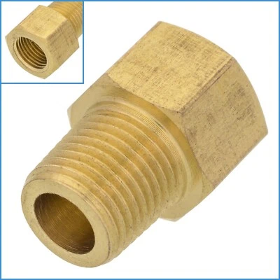 BRASS THREAD ADAPTER Brass 1/8" NPT Male To 1/8" BSP Female Adapter Pipe Fitting Connector Parallel