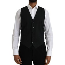 DOLCE & GABBANA Vest Black Wool Formal Dress Waistcoat Gilet IT48/US38/M 500usd