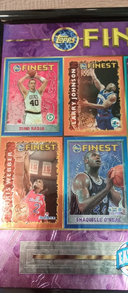 1995-96 Topps Finest NBA Stars Framed Uncut Sheet East And West All Stars - Image 2 of 4