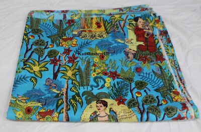 Sale Cotton Fabric Handmade Floral Farida Kahlo Fabric Home Décor Boho Fabric