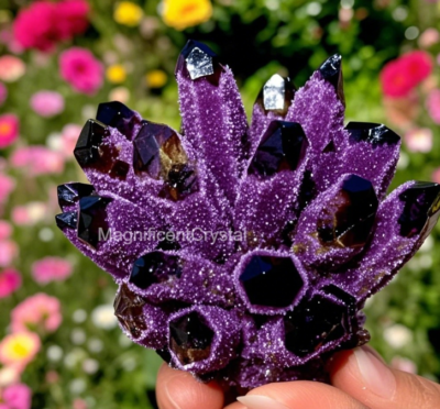 #ad 300GRare Dark Purple Quartz Cluster Raw Rock Amethyst Geode Home Reiki Decor $56.90