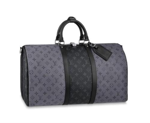 LOUIS VUITTON Keepall 50 Travel Bag Monogram Eclipse M45392 Auth LV New receipt - Picture 1 of 12